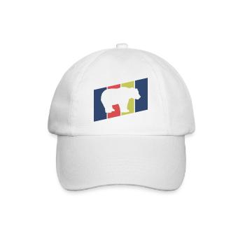Bär Silhouette Retro Style - Baseballkappe - Weiß/Weiß - Vorne