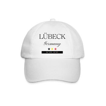 Lübeck Deutschland Souvenir – Reise minimalistisch - Baseballkappe - Weiß/Weiß - Vorne