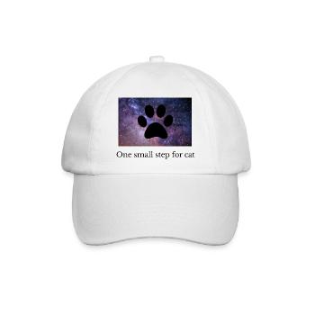 Pfotenabdruck Galaxie Katze niedlich Geschenkidee  - Baseballkappe - Weiß/Weiß - Vorne