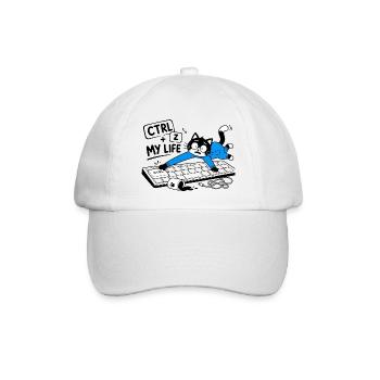 STRG + Z MEIN LEBEN – Geek-Katze und Humor - Baseballkappe - Weiß/Weiß - Vorne