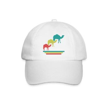 Kamele Im Retro-Look - Baseballkappe - Weiß/Weiß - Vorne