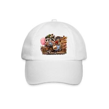 Waschbär mit Volksfest-Süßigkeiten  - Baseballkappe - Weiß/Weiß - Vorne