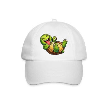 Verspielte Schildkröte  - Baseballkappe - Weiß/Weiß - Vorne