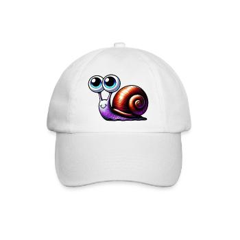 Schnecke - Baseballkappe - Weiß/Weiß - Vorne