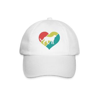 Gepard Herz Retro Style - Baseballkappe - Weiß/Weiß - Vorne