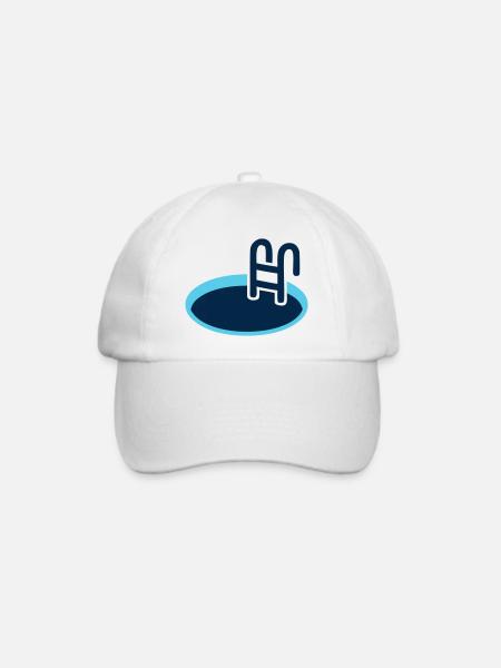 Eisbad Pool Schwimm Logo - Baseballkappe - Weiß/Weiß