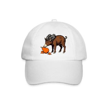 Wildschwein an der Birne - Baseballkappe - Weiß/Weiß - Vorne
