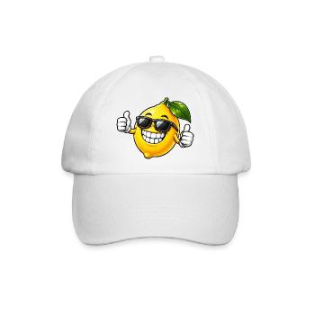 Coole Zitrone mit Sonnenbrille Party Stimmung - Baseballkappe - Weiß/Weiß - Vorne