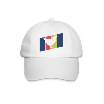 Huhn Silhouette Retro - Baseballkappe - Weiß/Weiß - Vorne