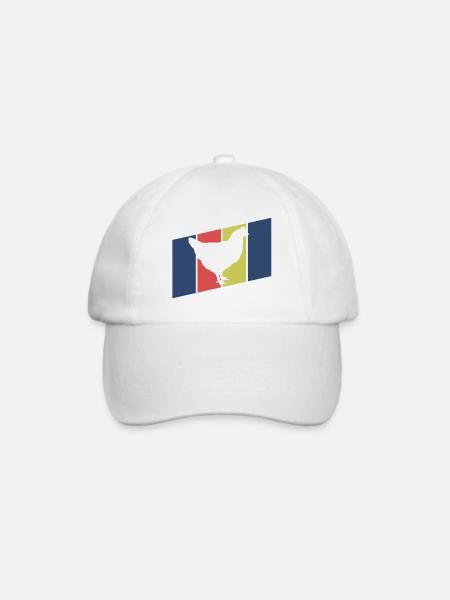 Huhn Silhouette Retro - Baseballkappe - Weiß/Weiß