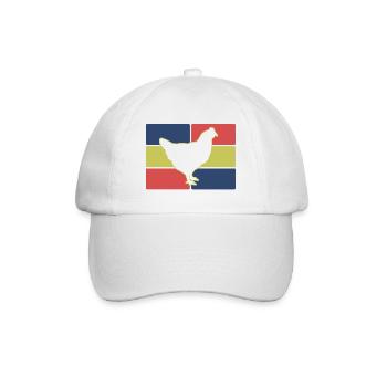 Huhn Silhouette Retro - Baseballkappe - Weiß/Weiß - Vorne
