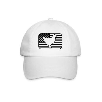 Huhn USA Flagge - Baseballkappe - Weiß/Weiß - Vorne