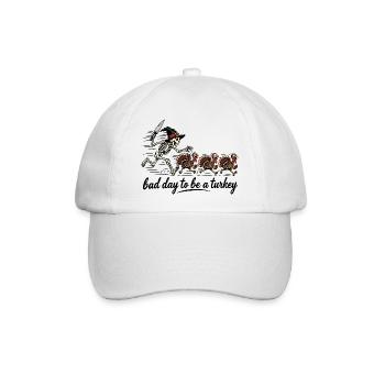 Schlechter Tag, um ein Truthahn zu sein Lustiges Thanksgiving-Hallowee - Baseballkappe - Weiß/Weiß - Vorne