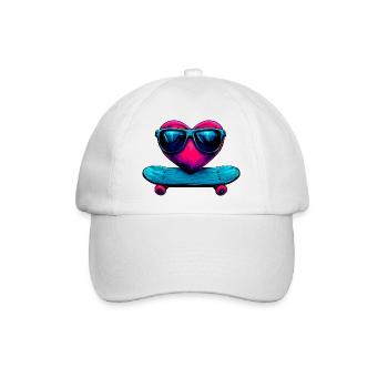 Skate Love Rider - Baseballkappe - Weiß/Weiß - Vorne