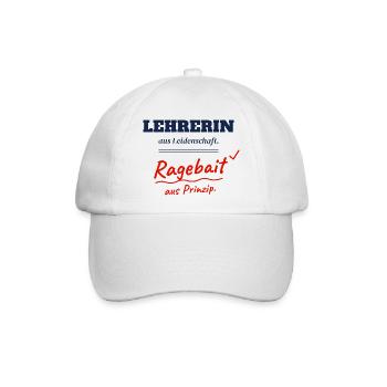 Lehrerin aus Leidenschaft Ragebait Jugendwort 2026 - Baseballkappe - Weiß/Weiß - Vorne