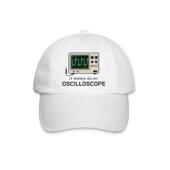 Es funktioniert an meinem Oszilloskop - Baseballkappe - Weiß/Weiß - Vorne