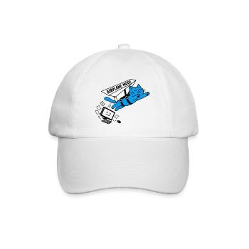 Burnout-Computer-Katzen-Flugzeugmodus - Baseballkappe - Weiß/Weiß - Vorne