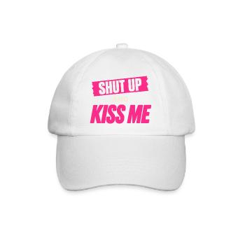 Shut Up And Kiss Me Küss Mich Einfach Valentinstag - Baseballkappe - Weiß/Weiß - Vorne