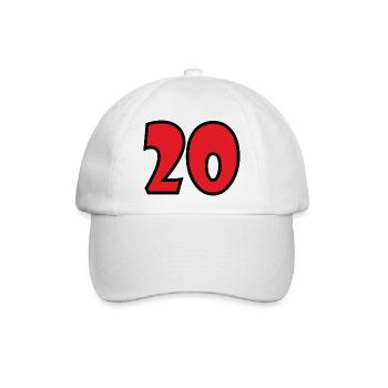 20. 20. JAHRESTAG. 20-JÄHRIGES JUBILÄUM. 20 JAHRE. - Baseballkappe - Weiß/Weiß - Vorne