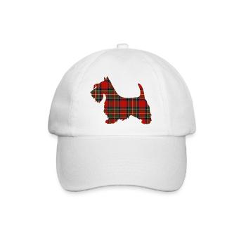 Tartan Scottie Hund | Pyrenäen-Linienlabor - Baseballkappe - Weiß/Weiß - Vorne