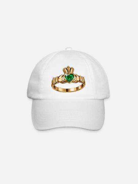 Irischer Claddagh-Ring - Baseballkappe - Weiß/Weiß