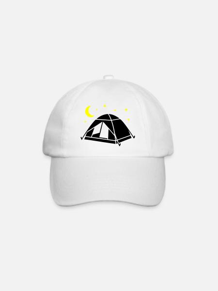 Zelt Mond Sterne Grafik - Baseballkappe - Weiß/Weiß