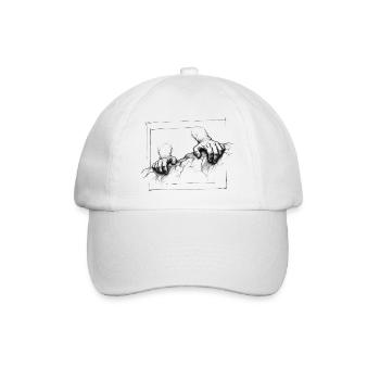 Kletterhände – Bouldering-Skizzenkunst - Baseballkappe - Weiß/Weiß - Vorne