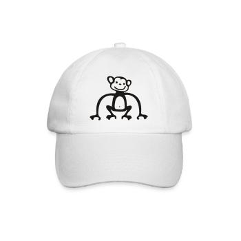 Äffchen - Baseballkappe - Weiß/Weiß - Vorne