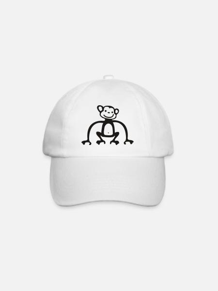 Äffchen - Baseballkappe - Weiß/Weiß