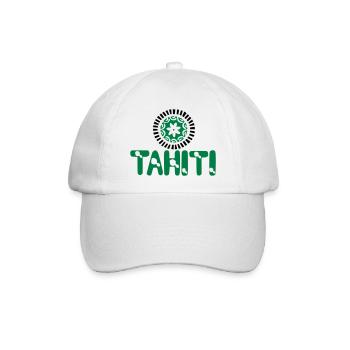polynesische Tätowierung Tiara Tahiti Karte - Baseballkappe - Weiß/Weiß - Vorne
