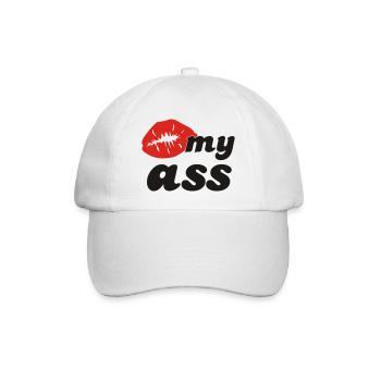 kiss_my_ass - Baseballkappe - Weiß/Weiß - Vorne
