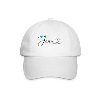 Jona Name Vorname Kalligrafieherz - Baseballkappe - Weiß/Weiß - Vorne