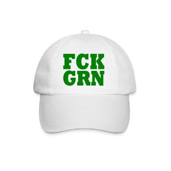Fck grn - Baseballkappe - Weiß/Weiß - Vorne