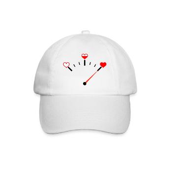 Liebesbarometer Herz Liebe Tankanzeige - Baseballkappe - Weiß/Weiß - Vorne
