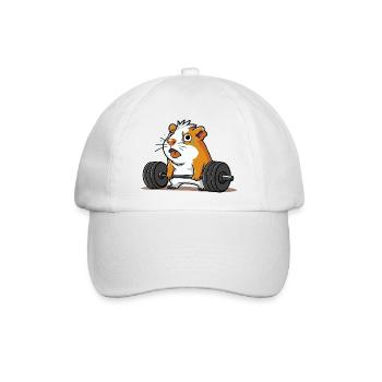 Kreuzheben Muskel-Meerschweinchen - Baseballkappe - Weiß/Weiß - Vorne
