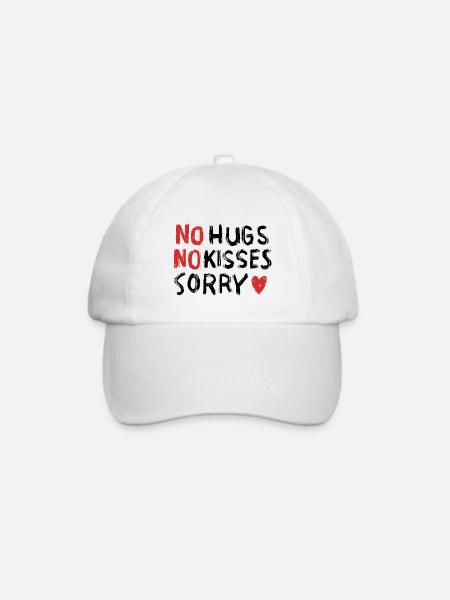No Hugs No Kisses SORRY - dunkel - Baseballkappe - Weiß/Weiß