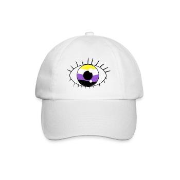 Auge nicht binär - Baseballkappe - Weiß/Weiß - Vorne