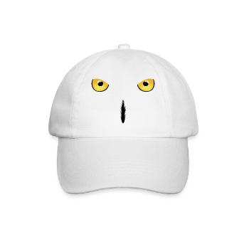 Schneeeule Eule Snowy Owl - Baseballkappe - Weiß/Weiß - Vorne
