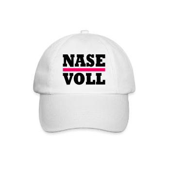 Nase voll - Baseballkappe - Weiß/Weiß - Vorne