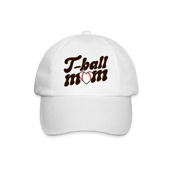 Retro Mama T-Ball-Spieler Baseball-Fan - Baseballkappe - Weiß/Weiß - Vorne