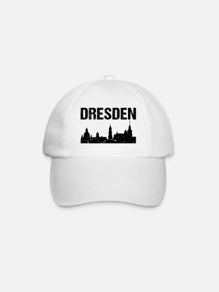 Dresden Skyline Stadt Dresden - Baseballkappe - Weiß/Weiß