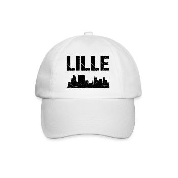 Lille Skyline Frankreich Stadt Lille - Baseballkappe - Weiß/Weiß - Vorne