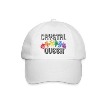 Crystal Queer Gay Pride Regenbogen Kristalle - Baseballkappe - Weiß/Weiß - Vorne