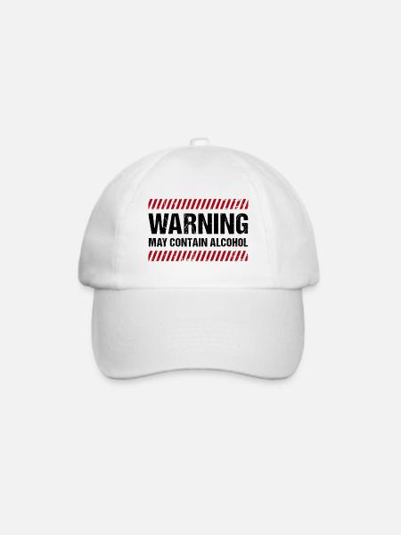 Warning May Contain Alcohol - Baseballkappe - Weiß/Weiß