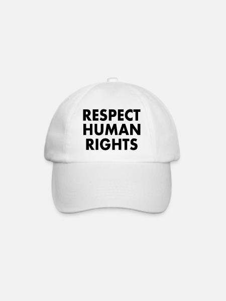Respect human rights - Baseballkappe - Weiß/Weiß