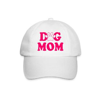 Dog mom - Baseballkappe - Weiß/Weiß - Vorne