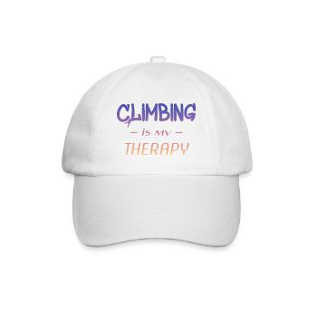 Climbing is my therapy - Baseballkappe - Weiß/Weiß - Vorne