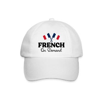 Französisch auf Anfrage Französisch Dolmetscher - Baseballkappe - Weiß/Weiß - Vorne