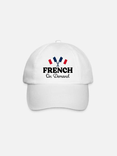 Französisch auf Anfrage Französisch Dolmetscher - Baseballkappe - Weiß/Weiß
