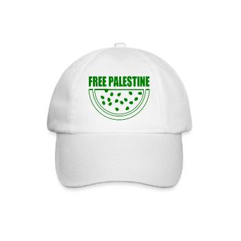 Free palestine wassermelone melone - Baseballkappe - Weiß/Weiß - Vorne